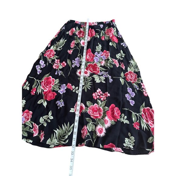 Vintage 90s Y2k Beaded Floral Embroidered Sequin Maxi Skirt M Resort Wear Cruise - Picture 4 of 9